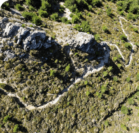 Luchtvisie van berg